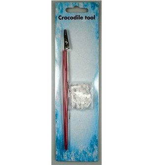 Crocodile tool, + 50 pompoms wit, circa 7mm