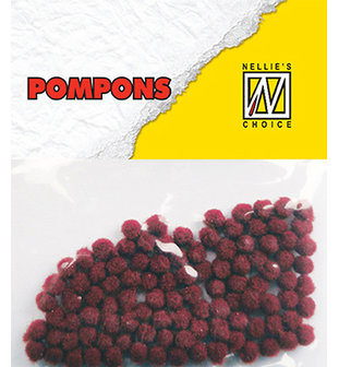 Mini pompoms 3mm, 100 stuks per verpakking, Bordeaux 