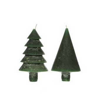 Kerstboom kaarsen set van 2, Donker Groen