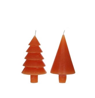 Kerstboom kaarsen set van 2, Oranje