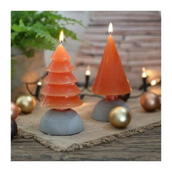 Kerstboom kaarsen set van 2, Oranje