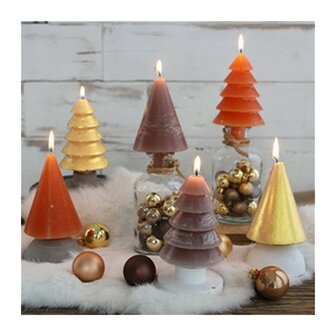 Kerstboom kaarsen set van 2, Taupe