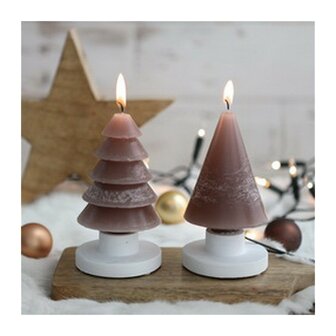 Kerstboom kaarsen set van 2, Taupe