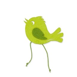 Vilt vogel groen per stuk