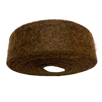 Vilt 3mm band 2 cm breed bruin gem&ecirc;leerd 1,5 meter per rol - Viltdeco