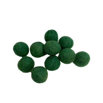 Vilt ballen, circa 2 cm, Groen, 10 st. per verpakking