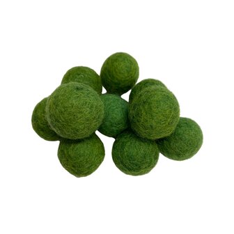 Vilt ballen, circa 2 cm, Blad Groen, 10 st. per verpakking