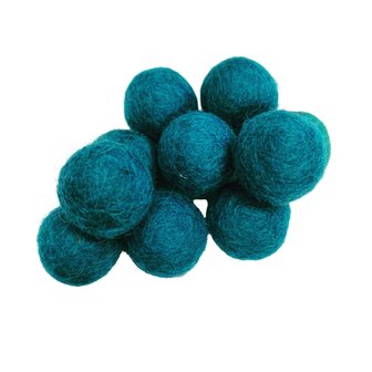 Viltballetjes zee groen, 2cm doorsnede en 100% wol - Viltdeco
