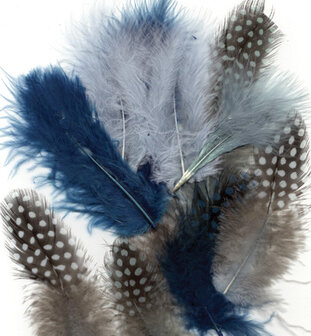 Parelhoen Veren Mix, Blauw 