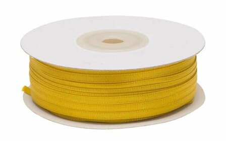 Satijnband dubbelzijdig 4 mm breed oker geel