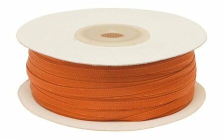 Satijnband dubbelzijdig 4 mm breed oranje