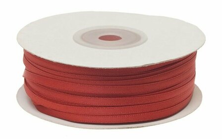 Satijnband dubbelzijdig 4 mm breed rood