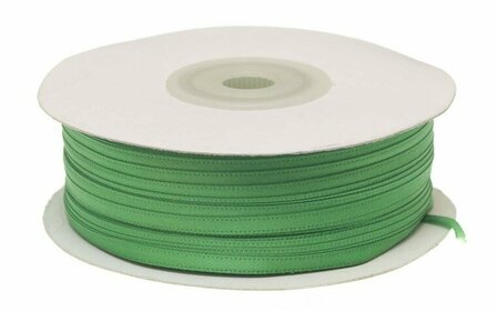 Satijnband dubbelzijdig 4 mm breed groen