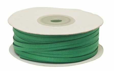 Satijnband dubbelzijdig 4 mm breed donker groen
