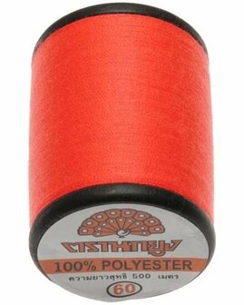 Naaigaren neon oranje 100% polyester 500 meter per klos