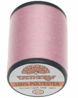 Naaigaren licht roze 100% polyester 500 meter per klos