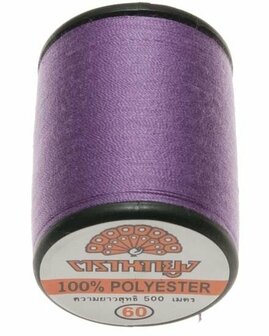Naaigaren lila 100% polyester 500 meter per klos