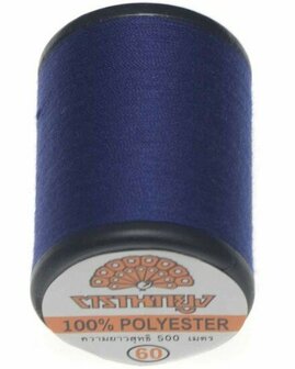 Naaigaren kobalt blauw 100% polyester 500 meter per klos