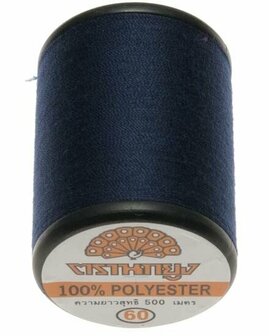 Naaigaren donkerblauw 100% polyester 500 meter per klos