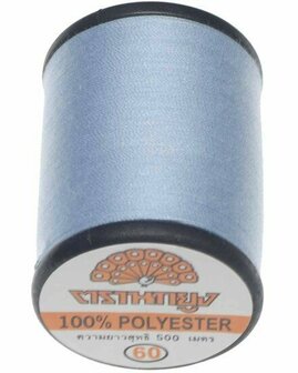 Naaigaren licht blauw 100% polyester 500 meter per klos