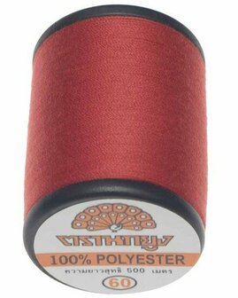 Naaigaren rood 100% polyester 500 meter per klos