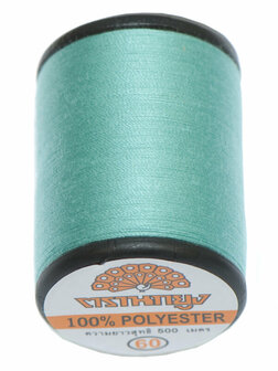 Naaigaren Zeeblauw/Mint 100% polyester 500 meter per klos 