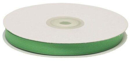 Satijnband dubbelzijdig 10 mm breed groen