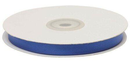 Satijnband dubbelzijdig 10 mm breed kobalt blauw