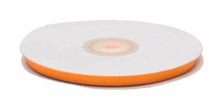 Satijnband dubbelzijdig 7 mm breed Neon Oranje