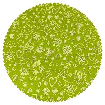Vilt print, Spring, 30 x 40 cm, Lime Groen