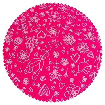 Vilt print, Spring, 30 x 40 cm, Fuchsia 