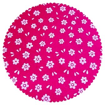 Vilt print, Mini Bloemetjes, 30 x 40 cm, Fuchsia