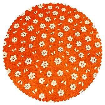 Vilt print, Mini Bloemetjes, 30 x 40 cm, Oranje