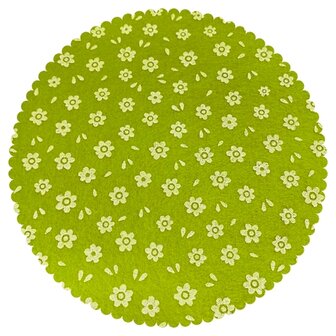 Vilt print, Mini Bloemetjes, 30 x 40 cm, Lime Groen