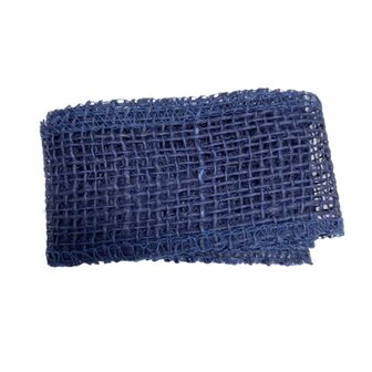 Jute,&nbsp;5 cm breed x 1 meter per verpakking, Donker Blauw