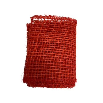 Jute, 8 cm breed x 50 cm per verpakking, Rood