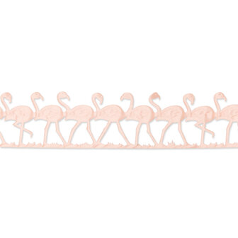 Satijn flamingo band roze 45 mm breed ca. 50 cm per verpakking