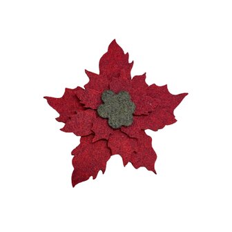 Vilten Kerstster, Rood circa 7 cm 