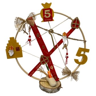 Materialen pakket, Sinterklaas ring, circa 34 cm, Rood