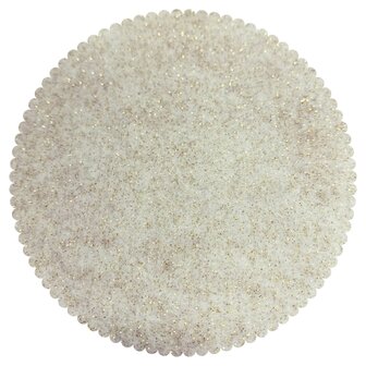 Gouden Glitters vilt, Gebroken Wit, 30 x 40 cm, 1mm dikte 