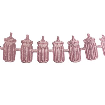 Decoratie flesjes lint roze 50 cm per zakje