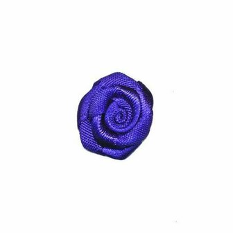 Satijnen roosje Kobalt blauw 20 mm 10 stuks per zakje