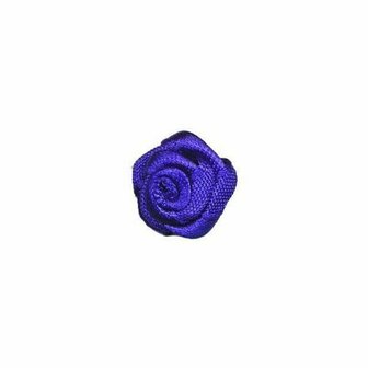 Satijnen roosje Kobalt blauw 15 mm 10 stuks per zakje