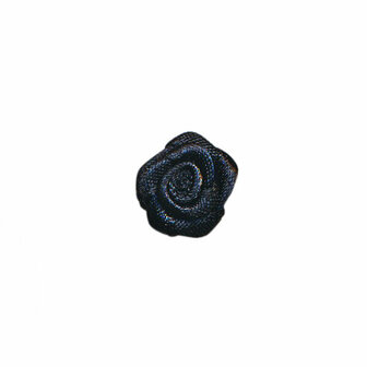 Satijnen roosje zwart 15 mm 10 stuks per zakje