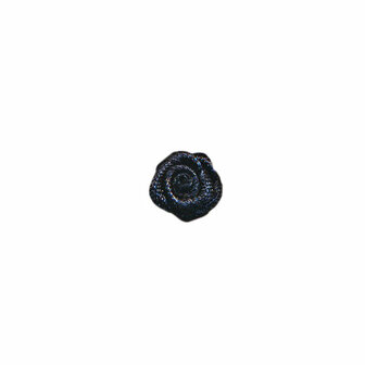 Satijnen roosjes zwart 10 mm 10 stuks per zakje