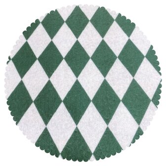 Vilt print, Diagonale ruitjes, Groen