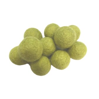 Viltballetjes pastel groen, 2cm doorsnede en 100% wol - Viltdeco