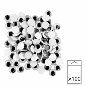 Wiebel ogen 10 mm, 100 stuks per zakje