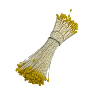 Meeldraden/stampers, Mat Geel, 2mm knop, lengte 5,8 cm 144 stuks per verpakking 