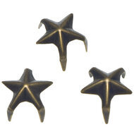 Studs ster bronskleurig 12 mm 10 stuks per zakje